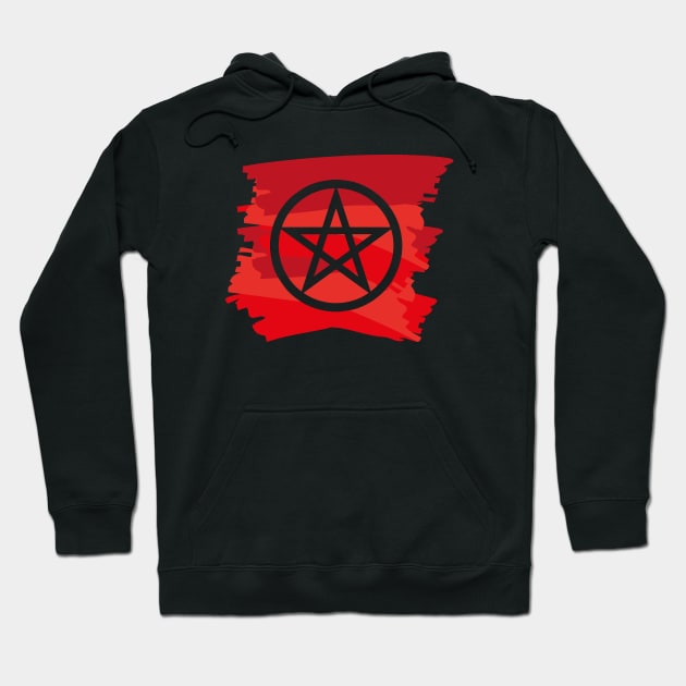 Pagan Pentagram Red Paint Witch Magick Hoodie by vikki182@hotmail.co.uk